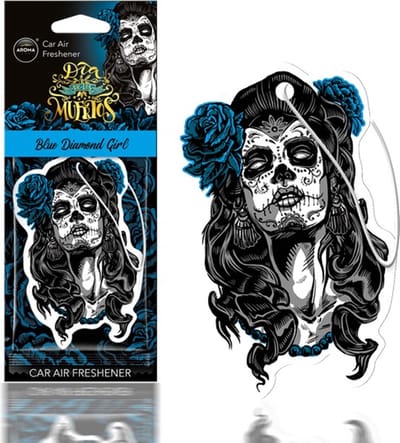 AROMA CAR AROMA Dia de los Muertos Auto Luchtverfrisser Stoere Schedel - Blue Diamond Girl