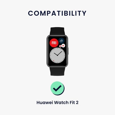 kwmobile horlogeband geschikt voor Huawei Watch Fit 2 -Armband voor fitnesstracker van leer in bruin / zwart