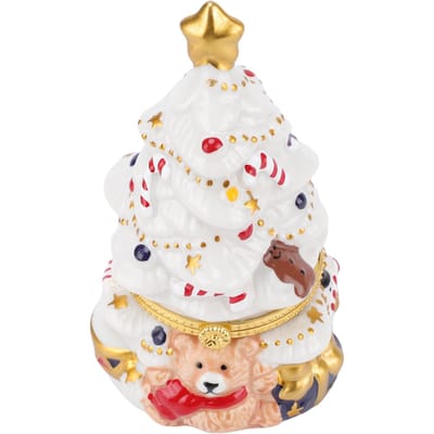 Kerstboom Keramische Pot Grote Capaciteit Decoratieve Snuffeldoos Schatdoos Snoepdoos Organizer Tafeldecoratie white