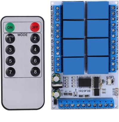Allecto - Infrarood relais - 8-kanaals afstandsbediening - Multifunctioneel en compact - 12V - Schakelrelais - Voor diverse toepassingen - Innovati...