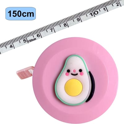 Rolmaat Cartoon - Meetlint Lichaam - Lichaam Meter - Meetband - Klussen Meetlint - Lintmeter - Hobby Meetlint - Uittrekbaar - 150cm - Roze - Avocado
