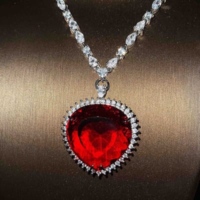 Blauw Rood TITANIC Hart van de Oceaan Kettingen voor Vrouwen Romantische Kristallen Ketting Hanger Kettingen Valentijnsdag Zirkonia Cadeau