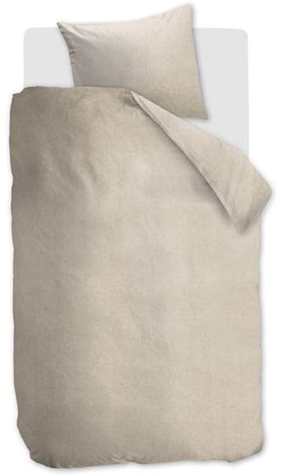 Snoozing Flanel Uni Dekbedovertrek - Eenpersoons - 140x200/220 cm - Light Sand