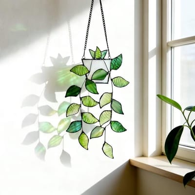 Zonlicht vangen met een kleurrijke glazen hangdecoratie voor jouw huis, kantoor en tuin