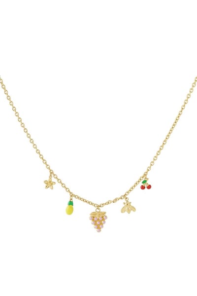 Fruitige bedeltjes ketting
