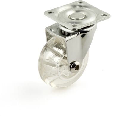 Transparant Zwenkwiel zonder rem 50mm, 40kg
