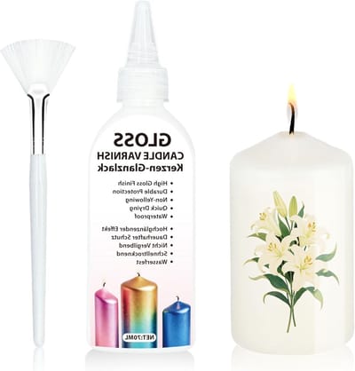 Kaarsenlak 70 ml voor waterschuifafbeeldingen, verzegelen en doe-het-zelf kaarsentoeages, perfect voor creatieve projecten
