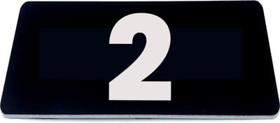 Nummerplaatje 2 - 80 x 50 x 1,6 mm - Zwart/wit - incl. 3M-tape | Nummerbordje - Deur en kamernummer - brievenbusnummers - Gratis verzending - 5 jaar garantie