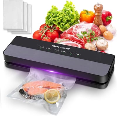 5-in-1 vacuum machine voor droog en vochtig voedsel, krachtige 65 kPa vacuümoplossing, inclusief 30 vacuümzakken voor vers bewaren