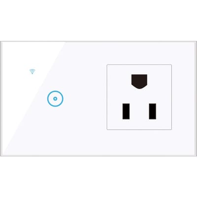 95-250V Wi-Fi Smart Wandschakelaar met 3-voudige Aanraaklichtschakelaar Smart Life APP Afstandsbediening, Spraakbesturing, Compatibel met Aanraakbediening 1 Gang & US Standard wit