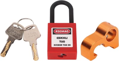 Complete Lockout Tagout Set met Hangslot voor Elektrische Bedrading en Industriële Schakelaars, Inclusief 2 Sleutels en Veiligheidslabels
