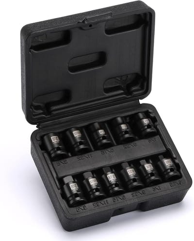 Dopsleutel Set - Steekdoppen Set - Reparaties Uitvoeren - CR-MO Staal - 11 Stuks - Zilverkleurig