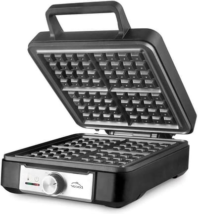 Elektrisch Wafelijzer - Wafelmaker - Lekkere Wafels Bakken - PFAS-vrije Antiaanbaklaag - 4 Wafels Tegelijk - Zwart
