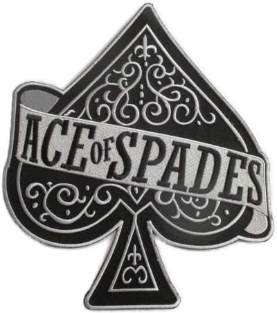 Grote Strijken Patch As of Spades Zwart Wit 25x22 cm - Geschikt voor Jas of Motorjas