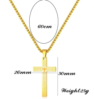Actie4you® - Ketting met Kruis Hanger - Diamantjes (Zirkonia) – Unisex – Hanger Met Kruis – Godsdienst Hanger – Goudkleurig