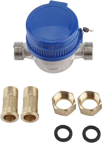 Watermeter Koud Water - Debietmeter - Waterverbruik Meten - Precisie 00001 m - 15 m3/h - Blauw