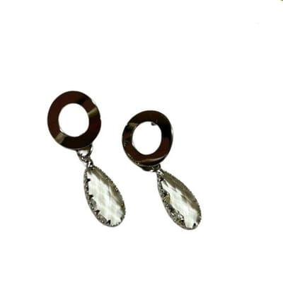 2 Love it Crystal - Oorbellen - Oorhangers - Stainless steel - 4 x 2 cm - Transparant - Zilverkleurig