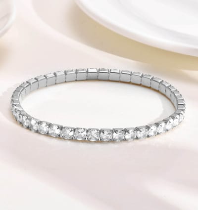 Tennis armband Stretch | Stainless Steel Zilver
