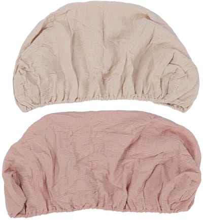 Zachte en Ademend Stretch Katoenen Aankleedkussenhoezen voor Uurglas, Ovaal en Rechthoekig Matras - 2 Stuks (Crème en Roze)