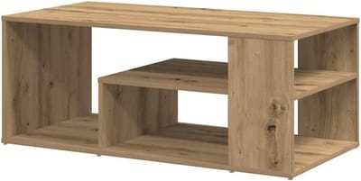Koffietafel - Bijzettafel Salon tafel - Gezellig samenzijn - Veel opbergruimte - 100x50x40 cm - Eikenkleur