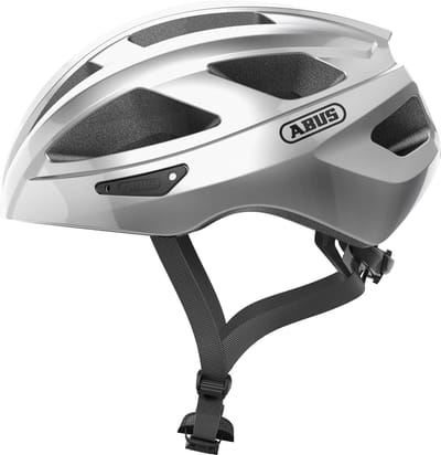 Fietshelm ABUS MACATOR gleam silver M - 52-58 cm - zilver - Geschikt voor gebruik op elektrische fietsen - stadsfietsen - 300 g
