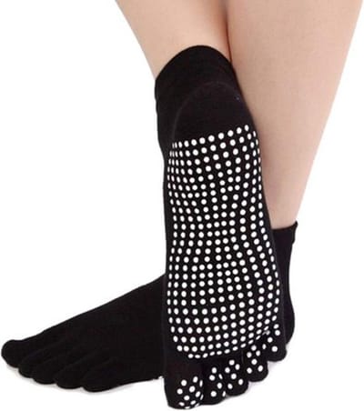Yoga Sokken Full Toe | Volle Teen Yoga Sok | Met Anti Slip Onderkant | Antislip Sokken | Pilates Sokken | Maat 36-40 I Zwart