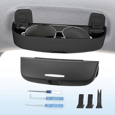 Dailygoods - V*W Golf 8 2020 2021 auto brillenetui auto bril clip universele bril zonnebrillen opbergdoos auto brillenetui auto accessoires (zwart)