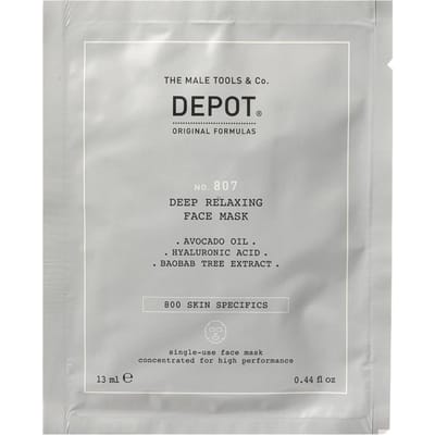 Depot, 800 Huid Specifieke Geen. 807, Hyaluronzuur, Voedend-Kalmerend, Maskerblad, Voor Gezicht, 13 ml