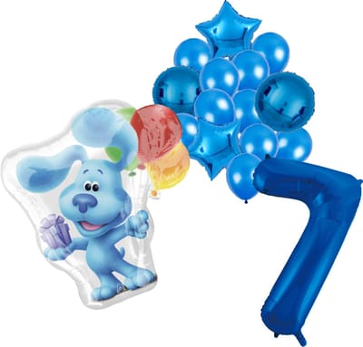 Blue's Clues ballonnen pakket - 60x63cm - Folie Ballon - 7 jaar - Themafeest - Verjaardag - Ballonnen - Versiering - Helium ballon