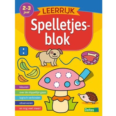 Leerrijk spelletjesblok (2-3 j.) Educatieve boeken (spelletjes en raadsels)