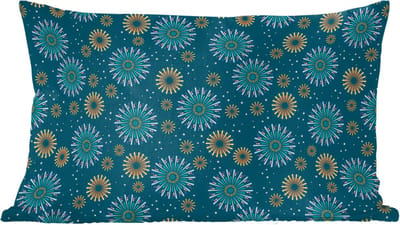 Sierkussens - Kussentjes Woonkamer - 60x40 cm - Blauw - Patroon - Retro