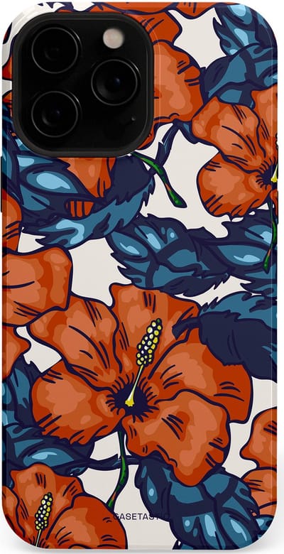 Casetastic hoesje geschikt voor Apple iPhone 13 Pro Max - MagSafe - Dubbellaagse bescherming - Exotische paradijs - Fashion Case - Terracotta Donkerblauw Bruin Donkergrijs