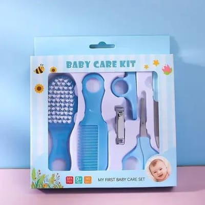 6/8 stuks/Set Baby Pasgeboren Kinderen Nagels Haar Gezondheidszorg Thermometer Verzorging Borstel Kit Verzorging Baby Essentiële Spullen Pasgeboren Materiaal Veiligheid white