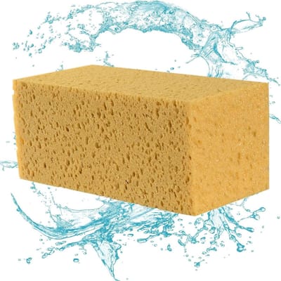 Autowasspons - Reinigingsspons - Auto poetsen - Honingraatfunctie voorkomt krassen - 9x10x20 cm - Geel
