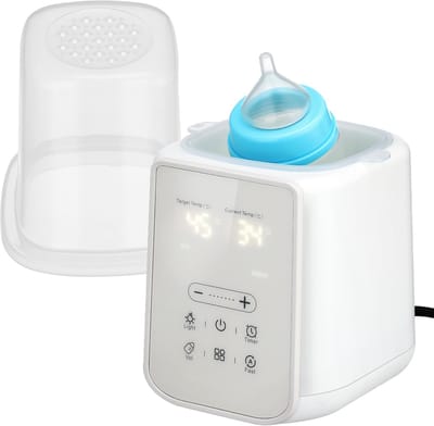 Draagbare 8-in-1 Babyflesverwarmer – Snel Opwarmen van Borstmelk & Flesvoeding – Temperatuurregeling 30-65°C – Geschikt voor Flessen & Melkzakjes – EU-stekker