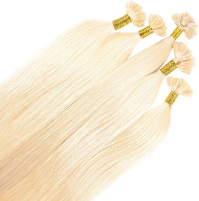 hair2heart Premium Extensions Echt haar Bondings glad - 25 strengen 0,8 g 50 cm 10/0 lichtblond