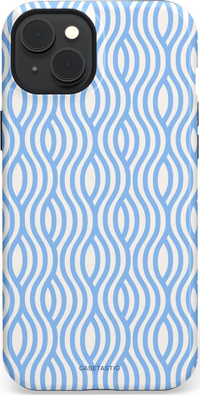 Casetastic Hoesje Geschikt voor Apple iPhone 15 Plus Magsafe - Stijlvolle Beschermende Duo-layer Case - Zeegolf Patroon
