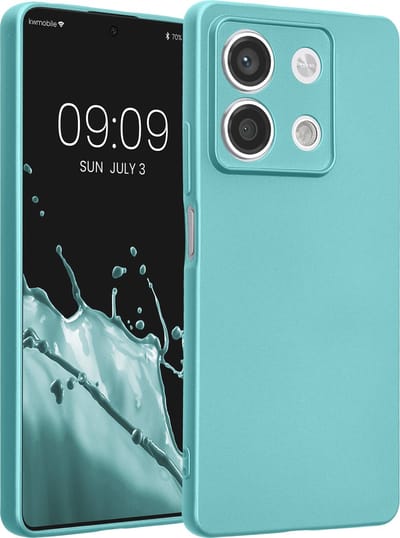 kwmobile metallic telefoonhoesje van TPU - geschikt voor Xiaomi Redmi Note 13 5G - Flexible case voor smartphone - In metallic mintgroen