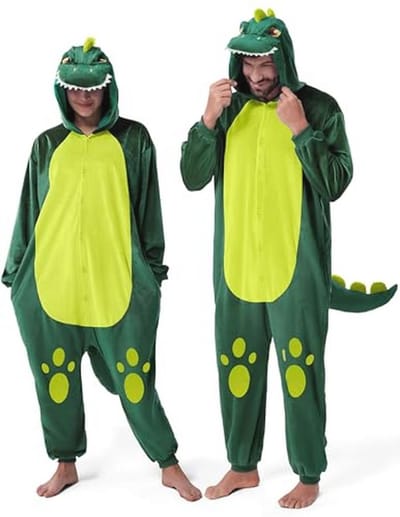 Uniseks pyjama kostuum voor volwassenen - Pluche onesie dinosaurus voor Halloween en verkleedfeestjes