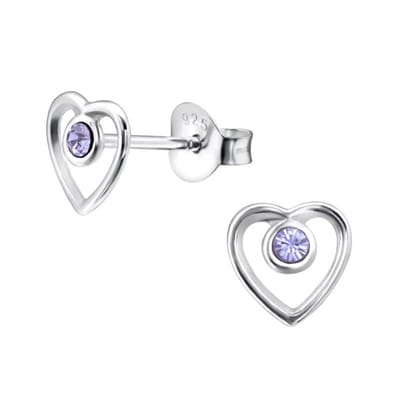 Aramat Jewels | Oorbellen | 925 Zilveren Hartjes Oorbellen Emaille Diverse Kleuren - Hart Oorstekers | Zilver/Kristal Transparant-4mm | | | Zilver | Kinderen, Volwassenen | Verkleurd niet