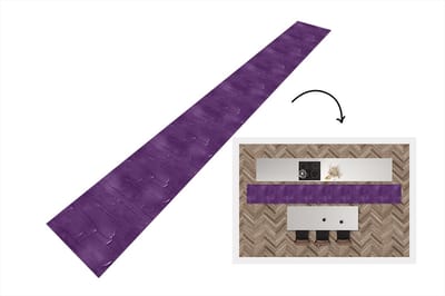 Keukenloper - Keukenmat - Verf - Paars - Patronen - 400x50 cm - Keuken vloerkleed