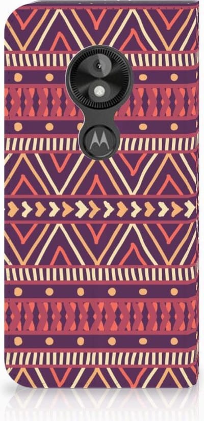 Book Case voor Motorola Moto E5 Play Hoesje met Magneet Aztec Paars