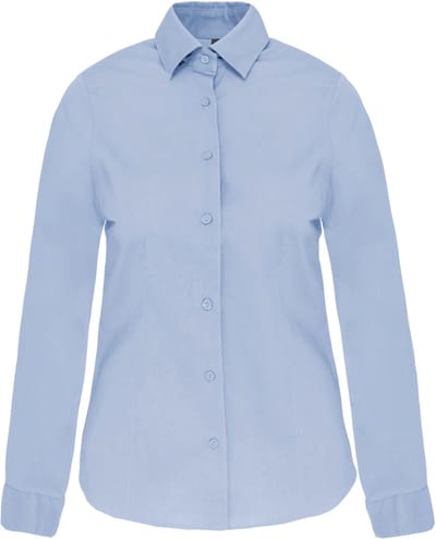 Kariban Dames stretch blouse lange mouwen K530 - light blue - S