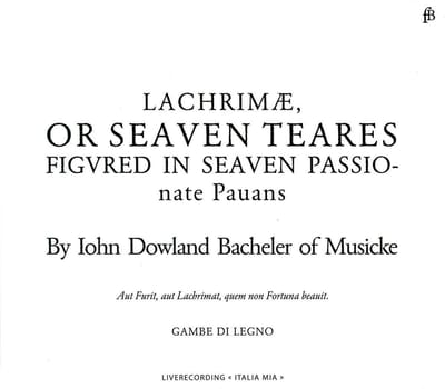 Gambe Di Legno - Lachrimae, Or Seaven Teares (CD)