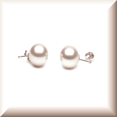 Hetty'S -Glanzende oorstekers - van 925 zilver met zoetwater parels -parels zijn 7.5-8 mm