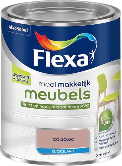 Flexa - Mooi Makkelijk Meubels Zijdeglans - C0.10.60 - Mengverf - 750 Ml