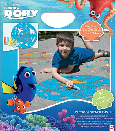 Finding Dory Buiten Sjabloon voor Stoepkrijten Plezier Set – 33x29x7cm | Figuren tekenen op Straat met Stoepkrijt | Vormen voor Tekenen Straattekeningen | Krijtvorm