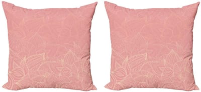 ABAKUHAUS Kussenhoes Set – Wilde Natuur – 40x40 cm – Koraal Perzik