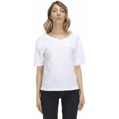 T-shirt Korte Mouw Leone 1947 Woman V Neck Earth Tones