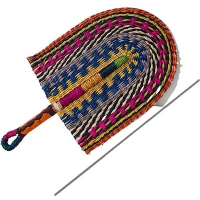 Algues Vietnamiennes Herbe Tissée Ventilateur Tissé Accrochage Mural Éléments Africains Vent Ins Décoration Murale Jour Été Secousse à la Main orange